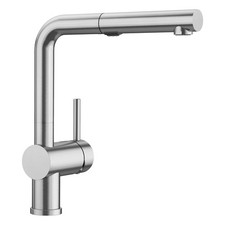 Blanco 526366 Linus Low Arc Pull-Out Dual-Spray Kitchen Faucet PVD Steel Box Dmg