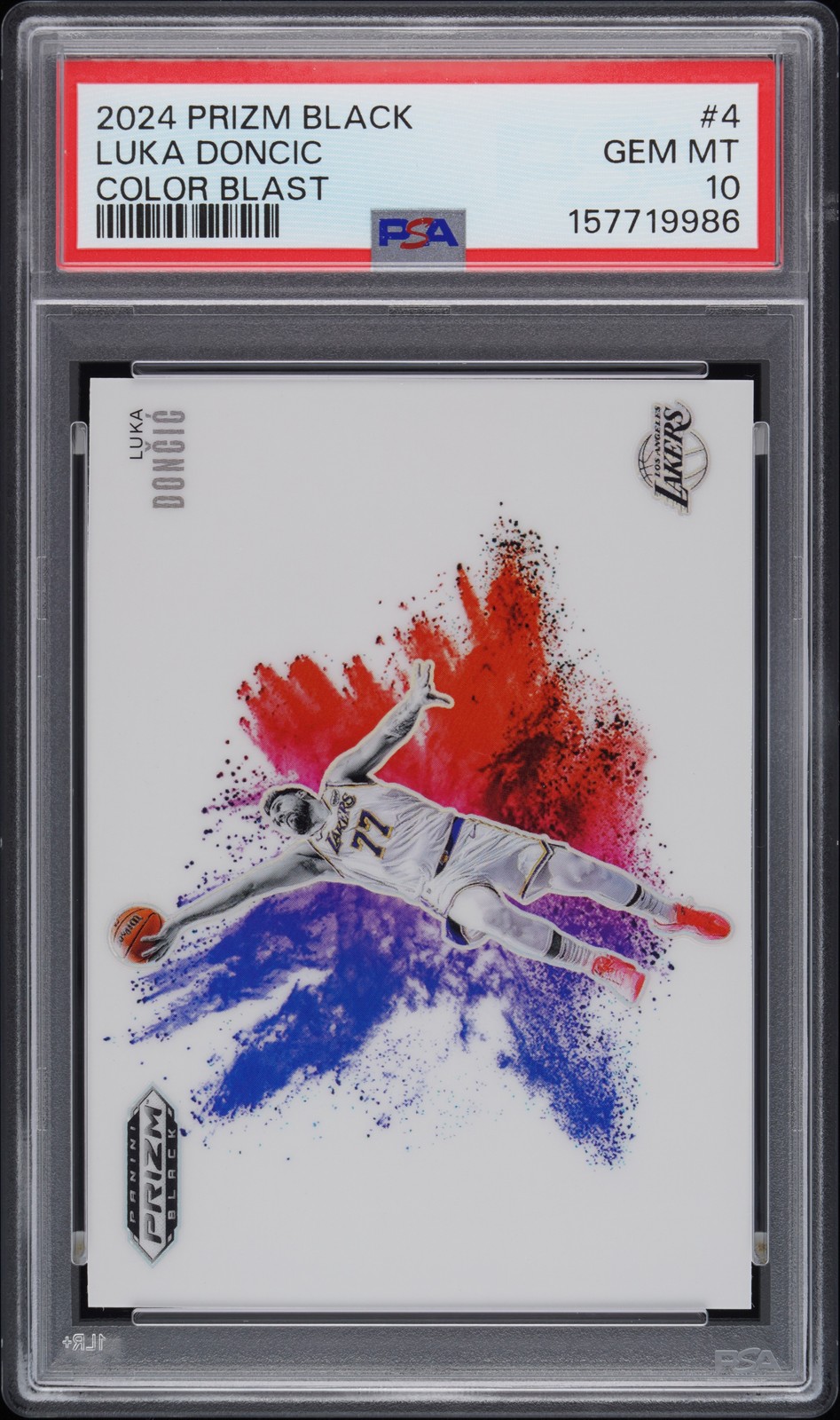 2024 PANINI PRIZM BLACK COLOR BLAST #4 LUKA DONCIC PSA 10