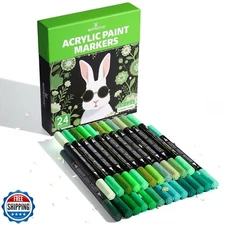 24 Colors Acrylic Paint Markers Set – Vibrant Permanent Paint Pen