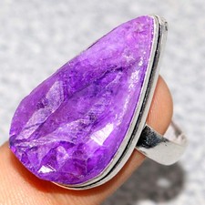 925 Silver Plated Purple Crystal Quartz Ring US 10 Best Gift For Women Trendy GW