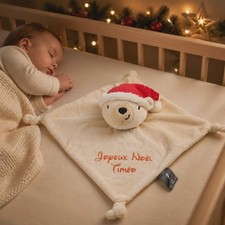 Doudou Bébé OURSON DE NOEL prénom et texte personnalisé au choix