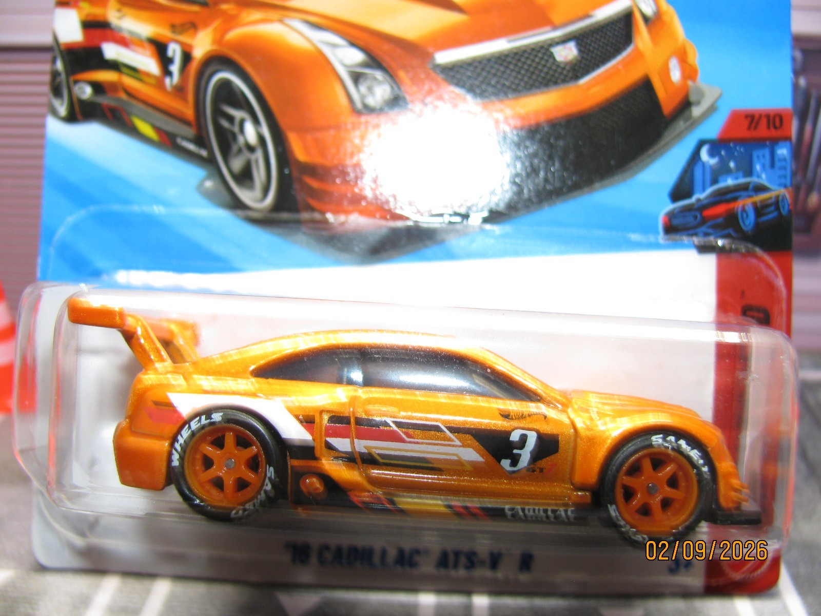 2026 Hot Wheels Orange Nightspeed '16 Cadillac ATS-V R w/Real Riders Wheel Swap