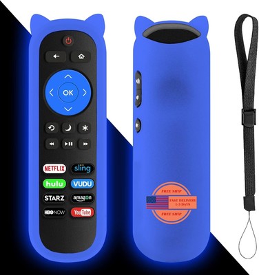 Control remoto universal para TV compatible Roku TV con estuche azul brillante