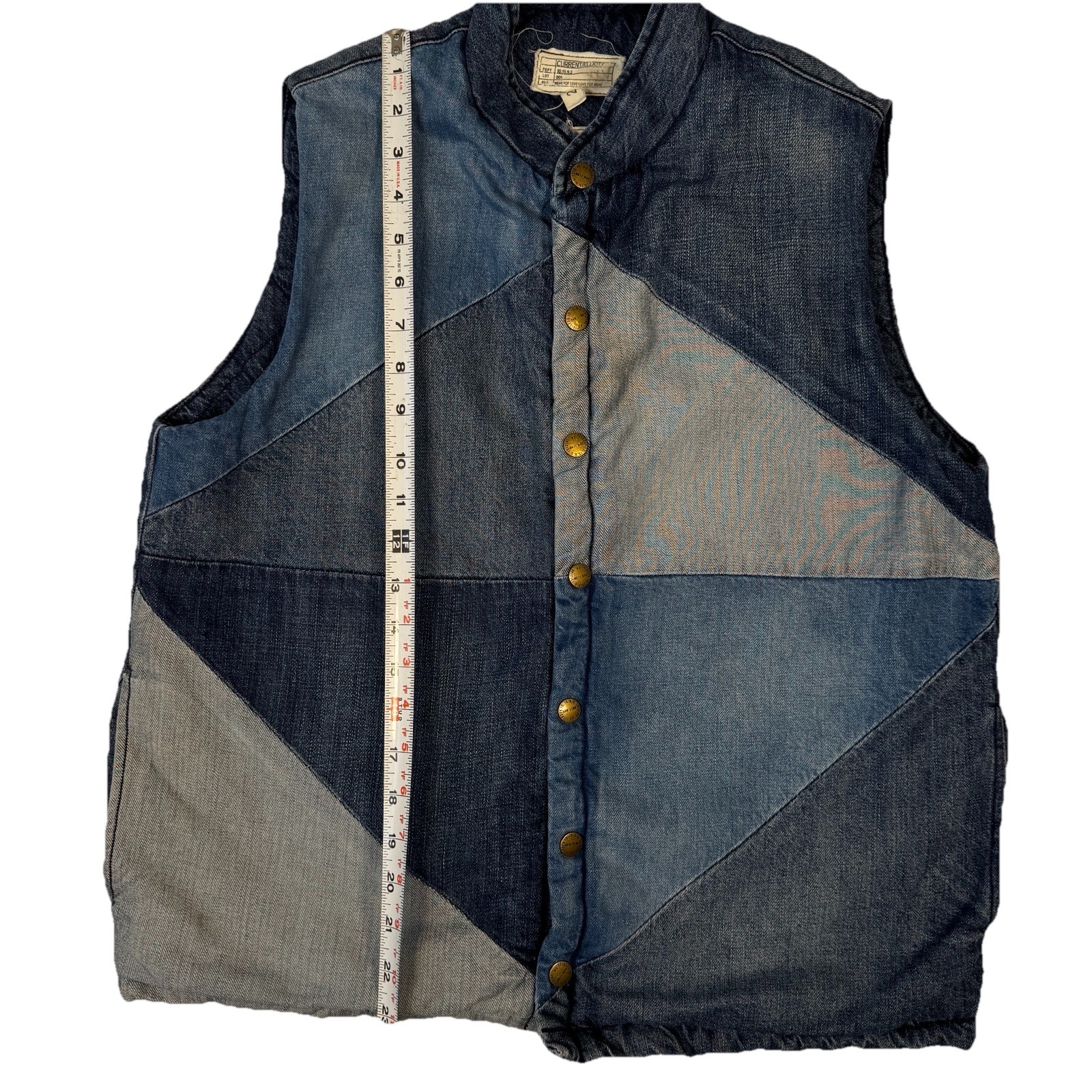 Current/Elliott Womens Patchwork Puffer Denim Ves… - image 6