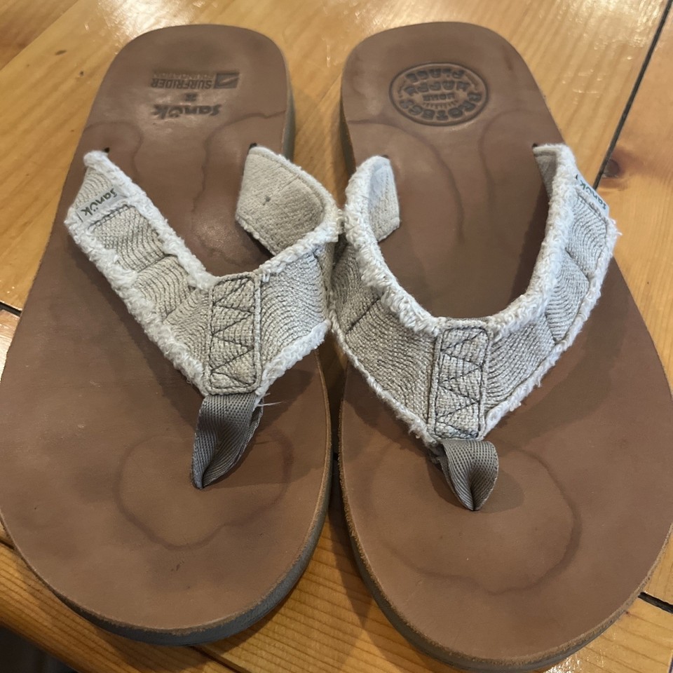 Sanuk Men's Flip Flops - Fraid Not Sandals Olive | SMS2117-OLV Sz 9 | eBay