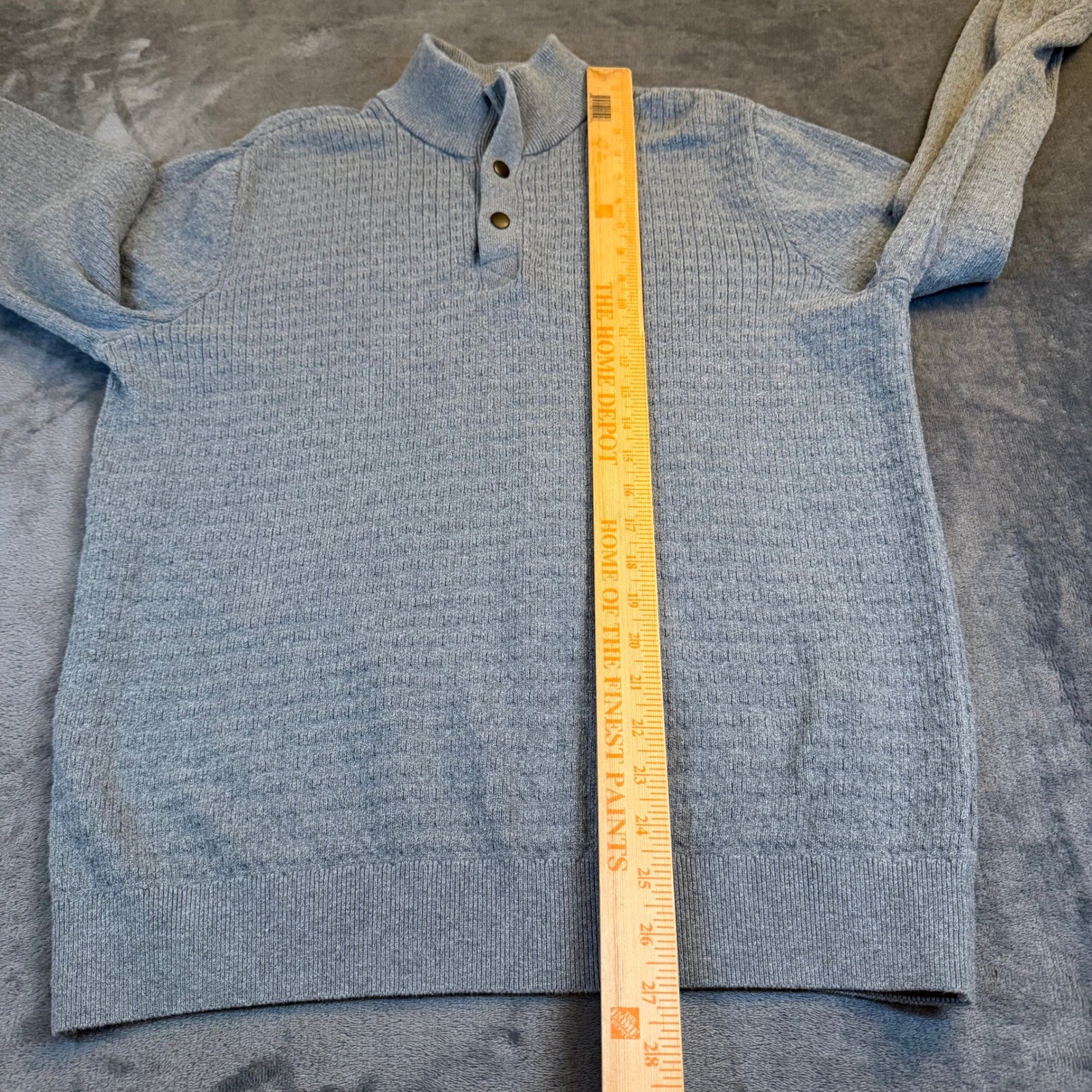 Express Gray Mock Neck Button Pullover Sweater Te… - image 8