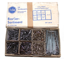 Altes ESKA Bastlersortiment mit Holz Nägel Polsternägel - DDR - OVP - Ostalgie
