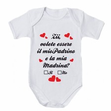 Body tutina bambino bambina zii volete essere il mio padrino e la mia madrina N1