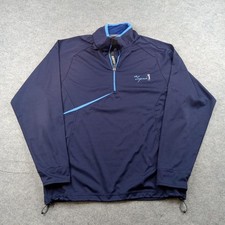 Zero Restriction Jacket Mens Medium Blue 1/4 Zip Golf Windbreaker Tour Series