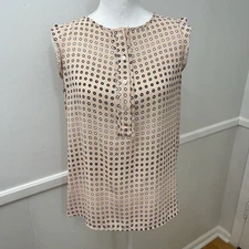 Loft Women’s Sleeveless Top Light Pink Button Front Small