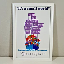 Disney It’s a Small World Fantasyland Poster WDW Framed Art 19.5x13.5