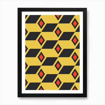 Abstraktes geometrisches Muster 5 Kunst Pr gerahmtes Wandbild Poster Leinwanddruck Bild