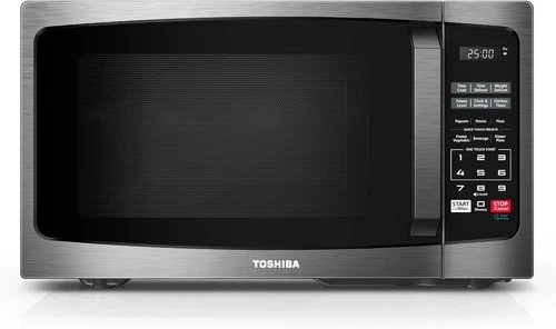 TOSHIBA ML-EM09PA(BS) Small Microwave Oven with 6 Auto Menus,, 900W, Black