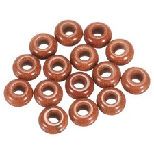 15pcs Natural Stone Beads 8x14mm Large Hole Craft Beads, Brown Golden