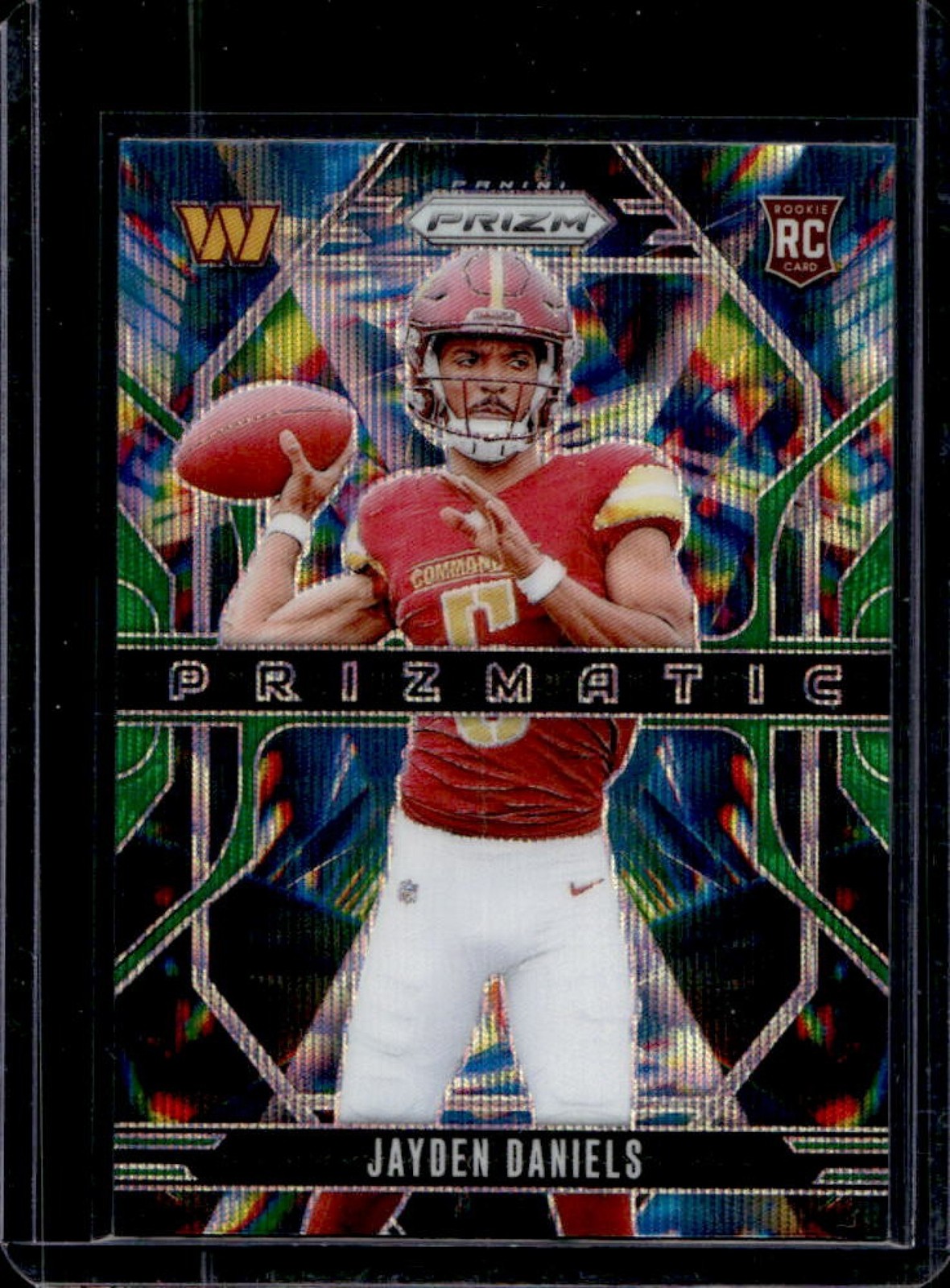 2024 Prizm Jayden Daniels Prizmatic RC Green Wave Rookie #3 Commanders