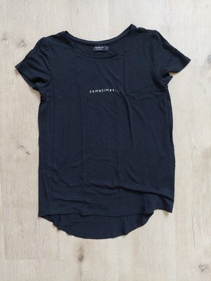 Schwarzes Spruch T-Shirt von Reserved, Gr. S
