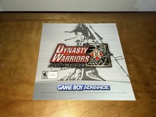 Dynasty Warriors Advance GBA Game Boy Advance Store Small Poster Promo Display