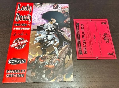 LADY DEATH Chaos Rules Preview #1 (2015) -- SCARLET Var SIGNED COA Limited to 75