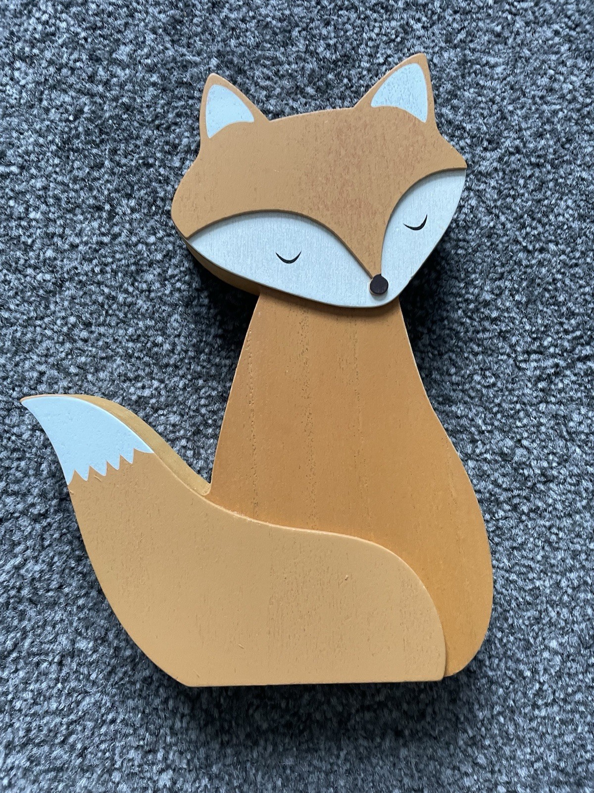 Wooden Standing Orange Fox Home Decoration Animal Ornament Woodland Theme Autumn
