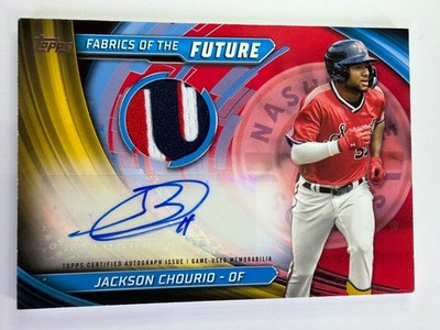 2024 Topps Pro Debut Fabrics of the Future Jackson Chourio Red Auto /5 RPA
