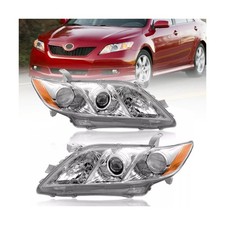 Headlights Assembly Compatible with 2007-2009 Toyota Camry Headlamp Chrome Ho...