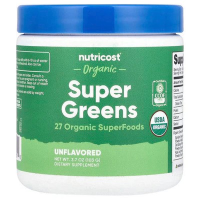 Organic Super Greens Powder 10 Servings  by Nutricost