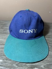 Vintage Sony Snapback Hat 90s Green And Blue