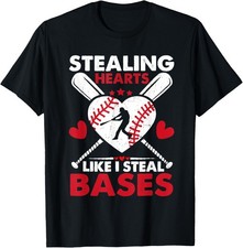 Stealing Hearts Like I Steal Bases, Softball Baseball T-Shirt