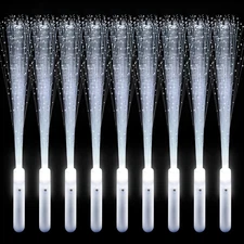 96 PCS Fiber Optic Wands LED White Glow Stick Flash Fiber Optic Light Rod for Bu