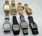 LOT OF VINTAGE 1980s 8 WATCHES 6 SEIKO 2 CITIZEN ANALOG DIGITAL WORKING SERVICED