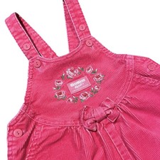 Vtg 90s OshKosh USA Bib Overalls Vestbak Rose Pink Corduroy Kid Toddler 4T