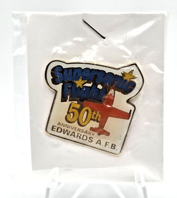 Supersonic Flight 50th Anniversary Pin Edwards AFB Air Force Base 1997 USAF Jet