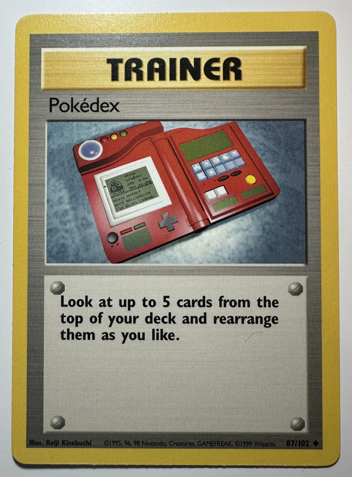 Pokédex - 87/102 - Uncommon - Pokémon TCG Unlimited Base Set WOTC 1999 LP