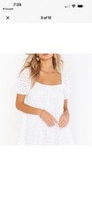 Show Me Your Mumu Flora Spacey Lacey White Mini Dress Womens Size S