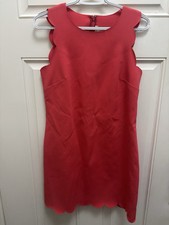 J Crew Pink Coral Beach Resort Summer Scalloped Sleeves Women’s Dress Size 4