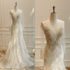Graceful Mermaid Wedding Dresses Lace Full Sleeve Floor-Length High Quality