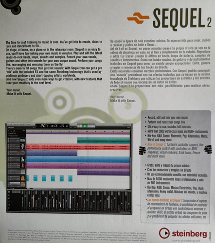 Steinberg Sequel 2 Music Creation Recording Software (Windows & Mac) NEW - Picture 2 of 3