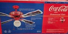 Rare NEW in box Coca Cola Downrod Ceiling Fan 44" 3-speed w/glass globe — photo 2
