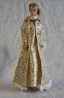 Vintage Barbie Clone Brocade Evening Gown & Coat Gold Metallic, HK Premier, 60s