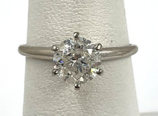 14k White Gold 1.08ct Diamond Solitaire Engagement Ring Size 6.5