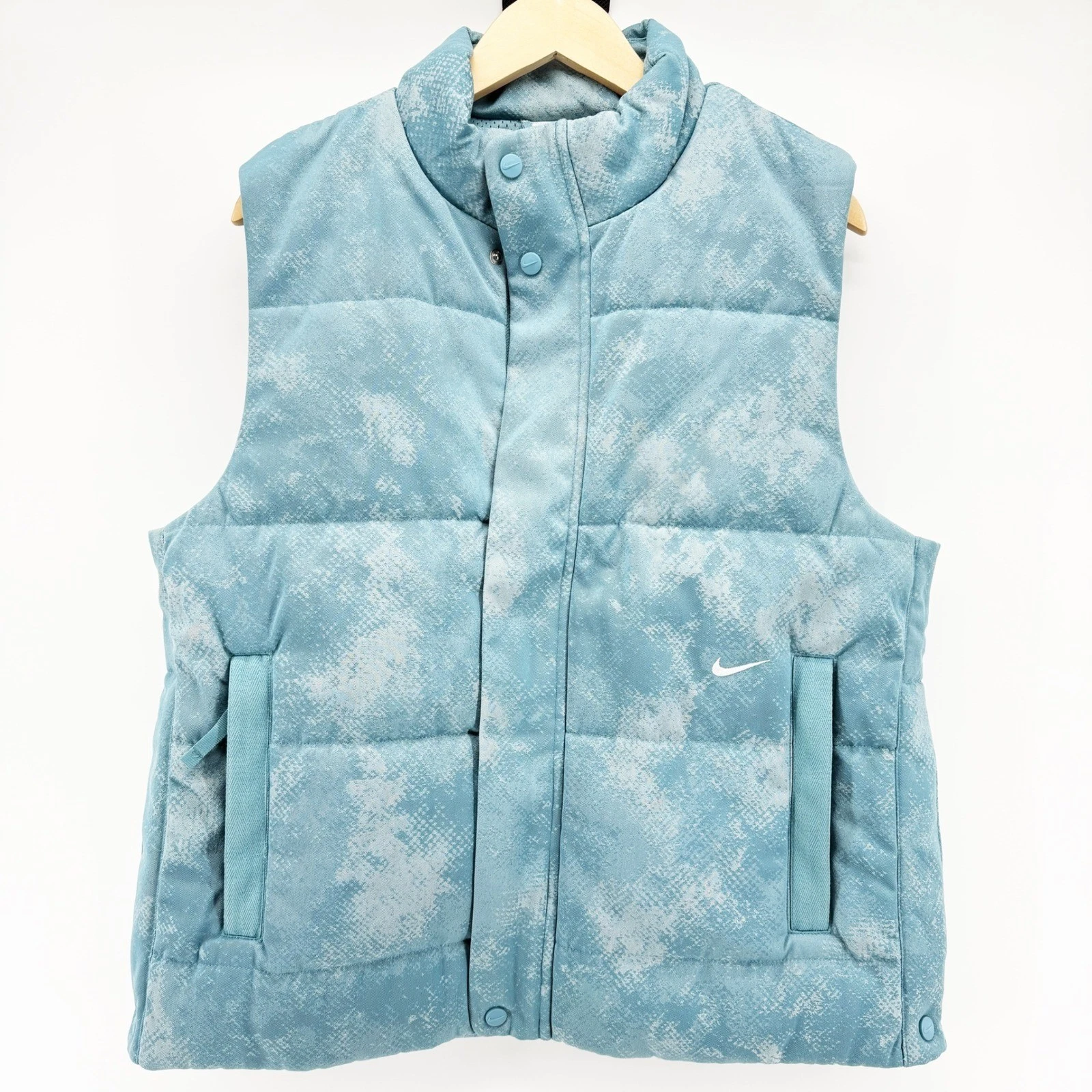 Nike Puffer Vest Mens Small Blue Cloud Sleeveless Jacket Winter HF7720-464 NEW