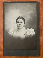 Young Lady Big Dress Cabinet Card Antique Photo