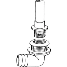 T-H Marine ODT190DP 90 Degree 12" Overflow Drain Tube for 1-1/8" Thru Hull