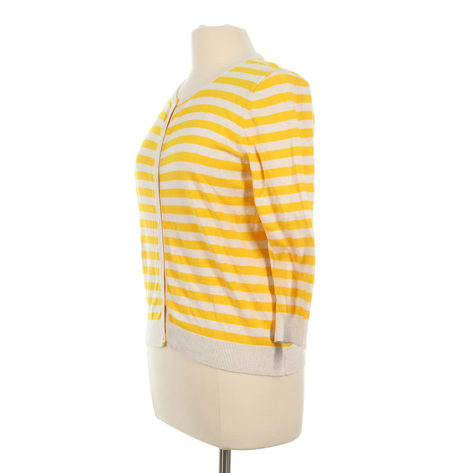 Suéter cardigã listrado básico amarelo feminino H&M - Tamanho grande - Imagem 2 de 4