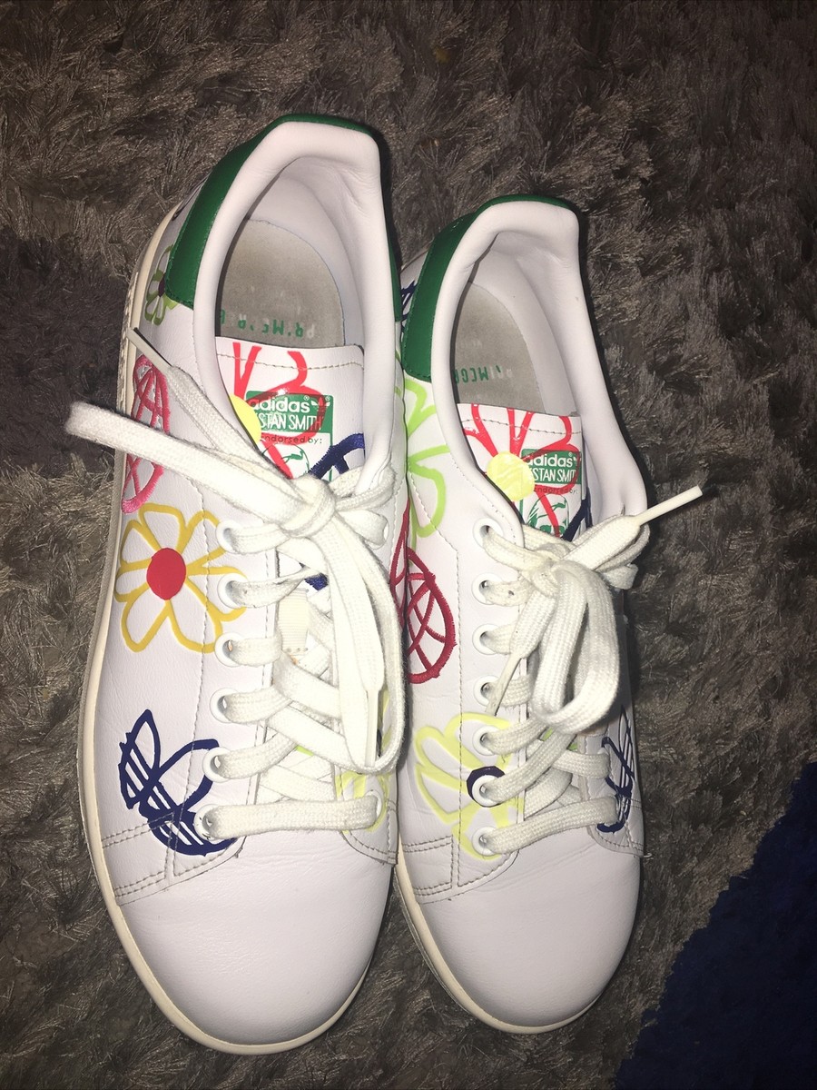 adidas original vegan stan smith white all over graphic print fx5653 Sz 9  Nice | eBay