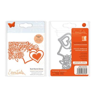 #44 Tonic Studios Die FANCIFUL FLORAL DUAL HEARTS CORNER DIE