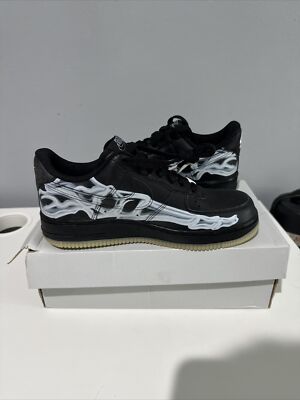 NIKE AIR FORCE 1 '07 SKELETON QS BLACK SIZE 4.5UK 5US BRAND NEW
