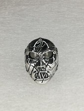 316L Stainless Steel Gothic Mask Ring New.
