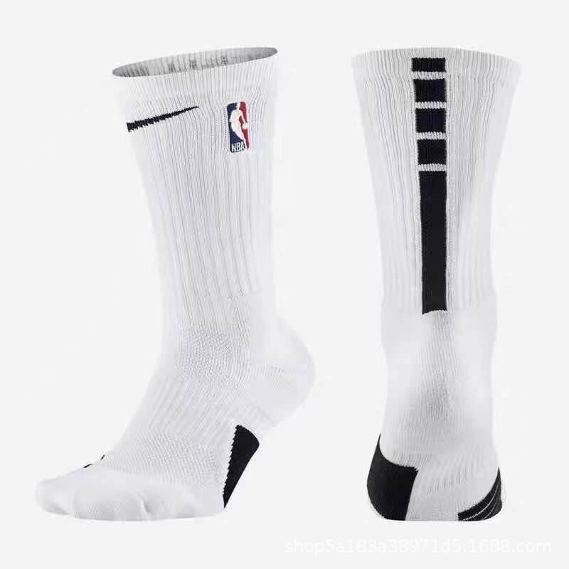 New Nike NBA Elite Basketball Crew Socks White Adult Size Large