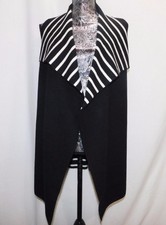 New! Oliver By Esio Black & Ivory Stripe Reversible Knit Vest....xl